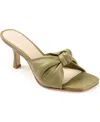 Journee Signature Finlee Womens Leather Heels In Sage
