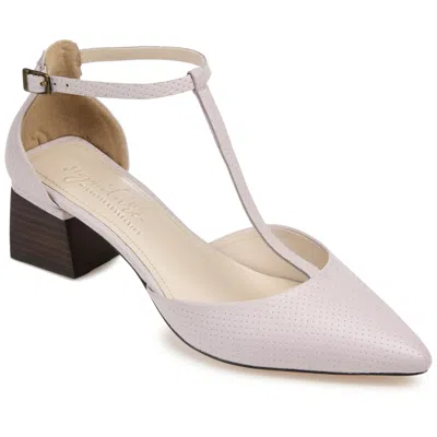 Journee Signature Women's Genuine Leather Tru Comfort Foam Cameela Pump In Blue