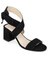 Journee Signature Womens Bow Faux Suede Slingback Sandals In Black