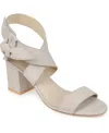 Journee Signature Women's Hether Block Heel Sandals In Bone