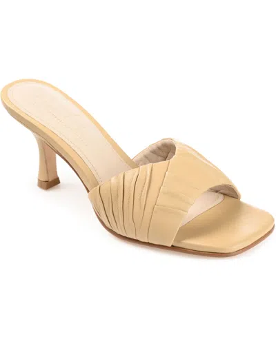 JOURNEE SIGNATURE WOMEN'S JULIETTE LEATHER OPEN TOE DRESS SANDALS