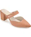 Journee Signature Signature Women's Genuine Leather Tru Comfort Foam Kaitlynn Pump In Blush