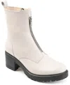 Journee Signature Womens Norrah Stacked Heel Booties In Bone