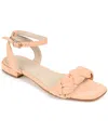 Journee Signature Sellma Braided Ankle Strap Sandal In Coral