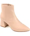 Journee Signature Womens Leather Block Heel Mid-calf Boots In Nude