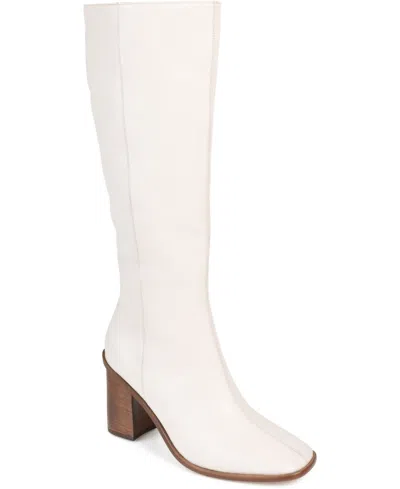 JOURNEE SIGNATURE WOMEN'S TAMORI STACKED HEEL KNEE HIGH BOOTS