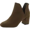 Journee Signature Womens Block Heel Faux Suede Ankle Boots In Green