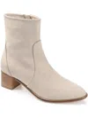Journee Signature Womens Block Heel Round Toe Booties In Beige