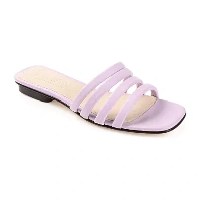 Journee Signature Womens Cendi Slide Sandals In Purple