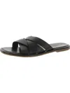 Journee Signature Parker Woven Leather Slide Sandal In Black
