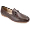 Journee Signature Womens Genuine Leather Giia Loafer Round Toe Slip On Flats In Brown