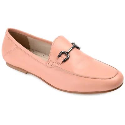 Journee Signature Womens Genuine Leather Giia Loafer Round Toe Slip On Flats In Multi