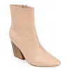 Journee Signature Womens Genuine Leather Hydra Almond Toe Stacked Ankle Booties In Multi