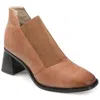 Journee Signature Womens Genuine Leather Stylla Square Toe Stacked Ankle Booties In Multi