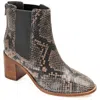 Journee Signature Womens Genuine Leather Tazlyn Round Toe Stacked Chelsea Booties In Multi
