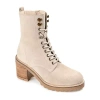 Journee Signature Womens Malle Stacked Heel Booties In Neutral