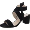 Journee Signature Womens Bow Faux Suede Slingback Sandals In Black