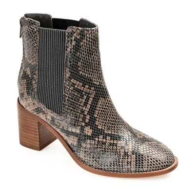 Journee Signature Womens Tazlyn Stacked Heel Booties In Multi