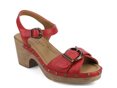 Journee Sisilia Platform Sandal In Red