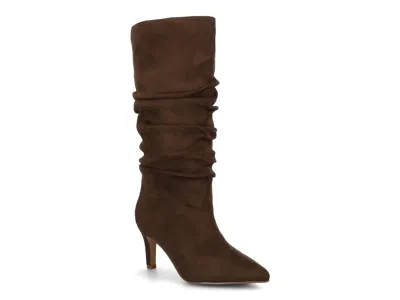 Journee Womens Sonnet Knee High Slouchy Boots In Brown