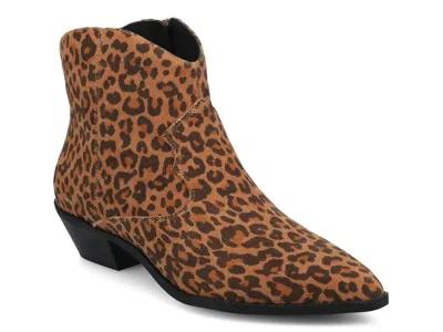 Journee Taliah Bootie In Animal Print