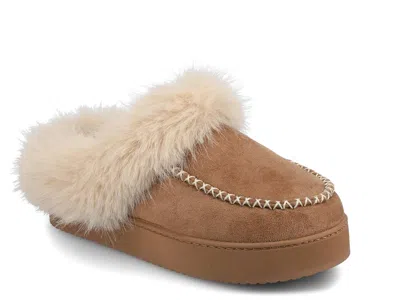 Journee Taran Platform Slipper In Brown