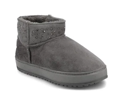 Journee Tarla Bootie Slipper In Gray