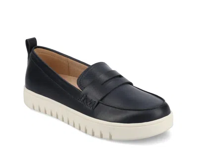 Journee Womens Tayla Medium And Wide Width Penny Loafer In Black