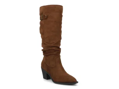 Journee Wide Width Kaleah Wide Calf Boot In Brown
