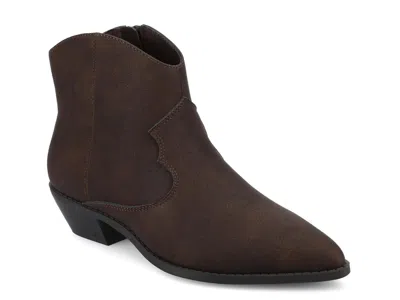 Journee Wide Width Taliah Bootie In Brown
