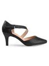 Journee Women's 64mm Faux Leather Pumps In Black