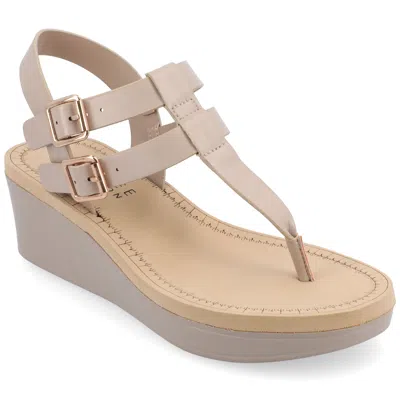 Journee Women & Apos;s Bianca Medium And Wide Width Wedge Sandals In Multi