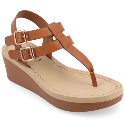 Journee Women & Apos;s Bianca Medium And Wide Width Wedge Sandals In Multi