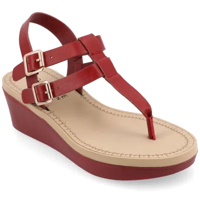 Journee Women & Apos;s Bianca Medium And Wide Width Wedge Sandals In Multi