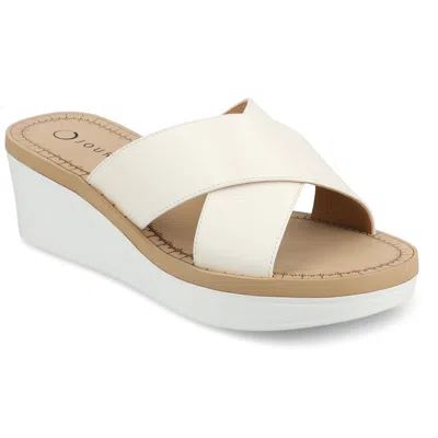 Journee Women & Apos;s Biara Platform Wedge Sandals In White