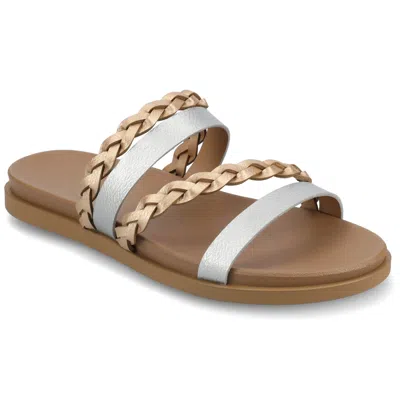 Journee Women & Apos;s Colette Medium And Wide Width Flat Sandals In Multi
