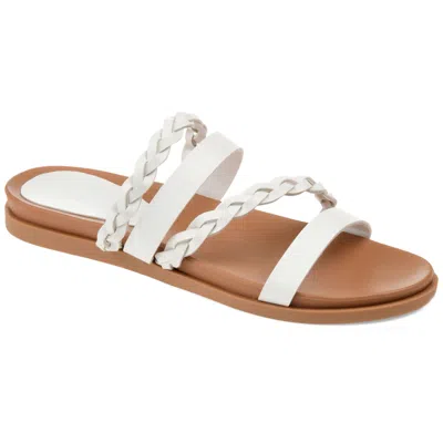 Journee Women & Apos;s Colette Medium And Wide Width Flat Sandals In White