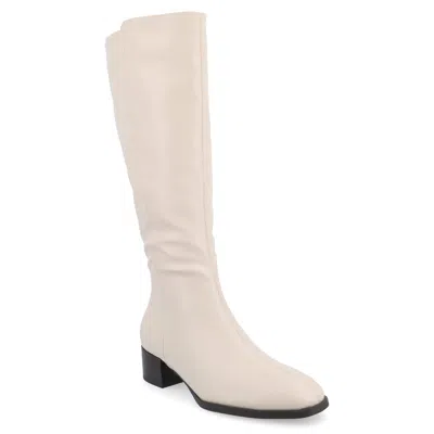 Journee Women & Apos;s Devri Wide Calf Boots In Neutral