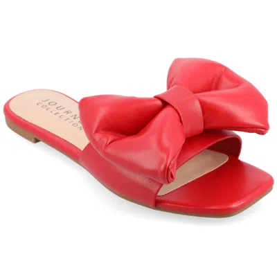 Journee Women & Apos;s Fayre Medium And Wide Width Flat Sandals In Red