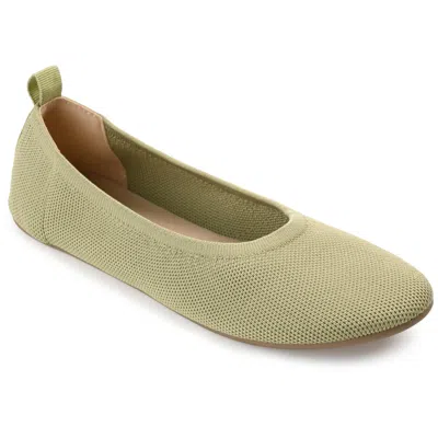 Journee Women & Apos;s Jersie Medium And Wide Width Foldable Dress Flats In Green