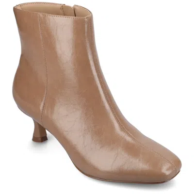 Journee Women & Apos;s Kelssa Medium And Wide Width Booties In Brown