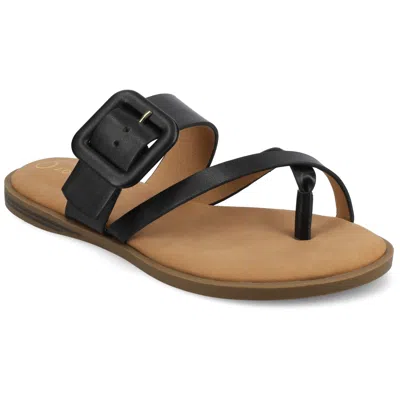 Journee Women & Apos;s Layra Flat Sandals In Black