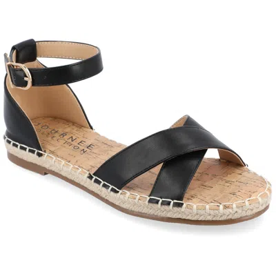 Journee Women & Apos;s Lyddia Medium And Wide Width Espadrille Sandals In Black