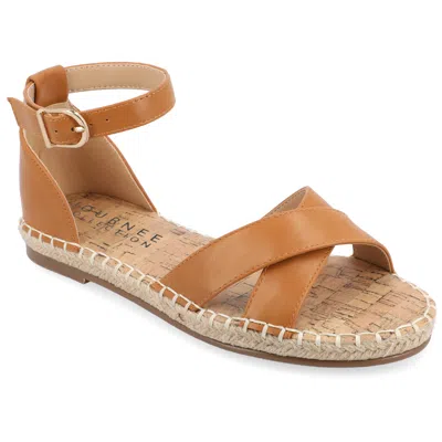 Journee Women & Apos;s Lyddia Medium And Wide Width Espadrille Sandals In Brown