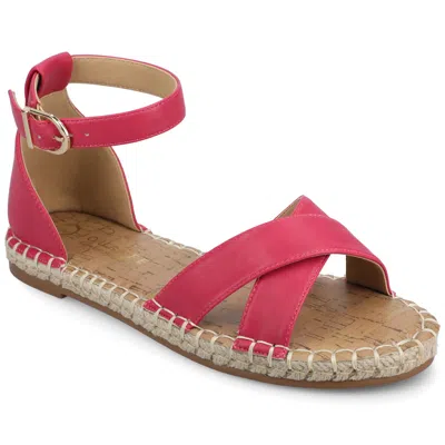Journee Women & Apos;s Lyddia Medium And Wide Width Espadrille Sandals In Pink