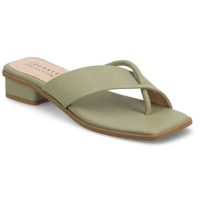Journee Women & Apos;s Mina Flat Sandals In Green