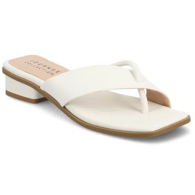 Journee Women & Apos;s Mina Flat Sandals In White