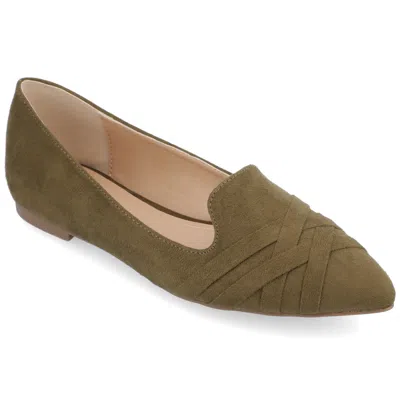 Journee Women & Apos;s Mindee Medium And Wide Width Dress Flats In Green