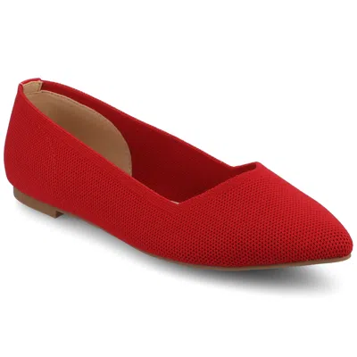 Journee Women & Apos;s Minnah Knit Dress Flats In Red