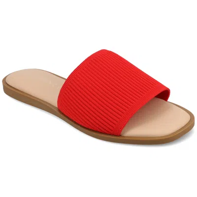 Journee Women & Apos;s Prisilla Medium And Wide Width Flat Sandals In Red